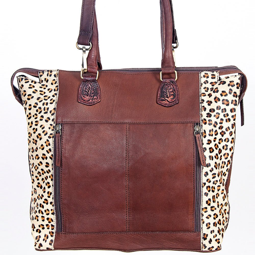 American Darling Tote Hand Tooled Hair-On Genuine Leather