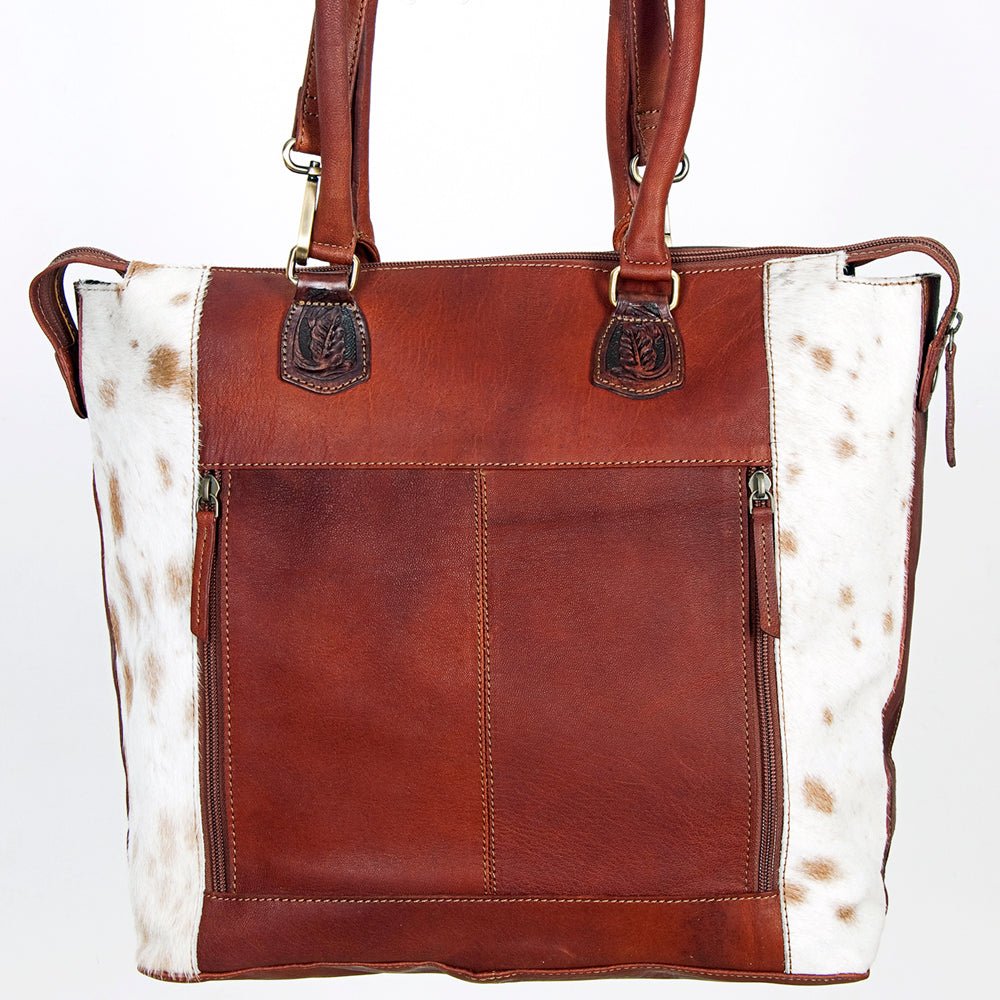 American Darling Tote Hand Tooled Hair-On Genuine Leather