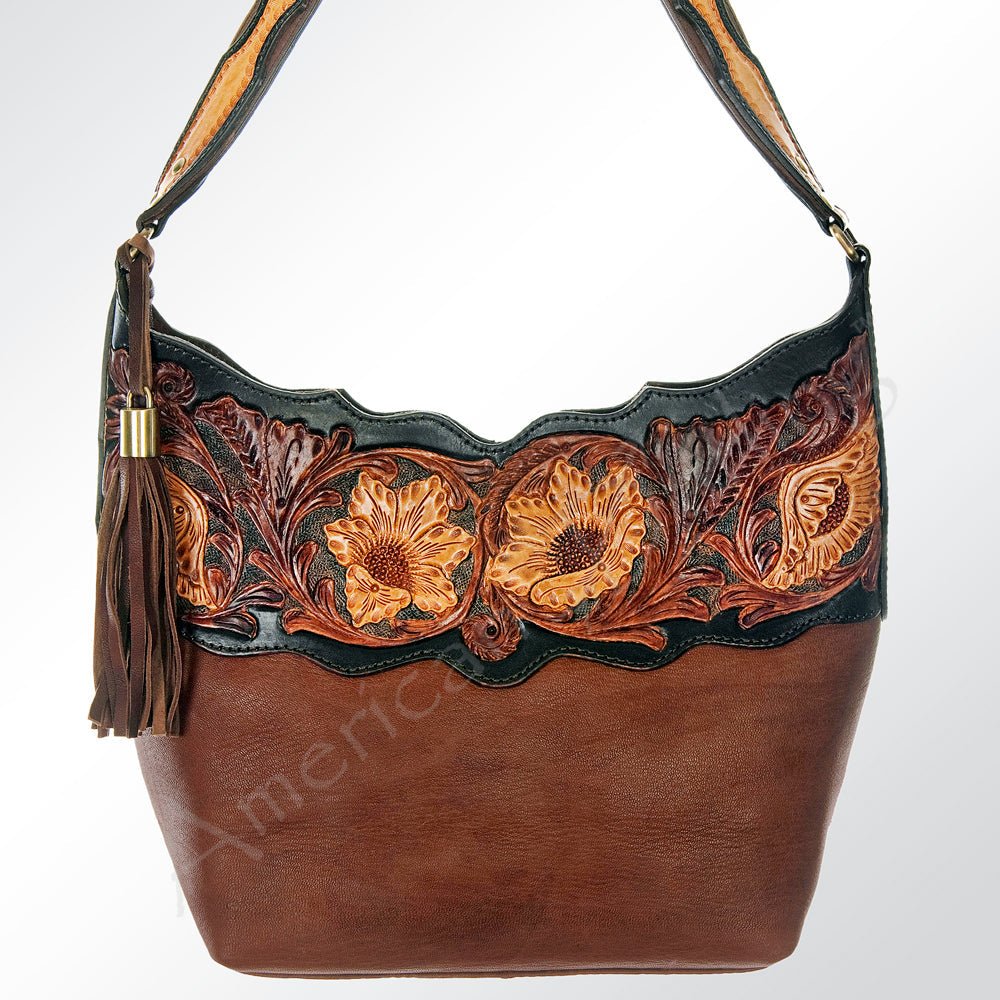 American Darling Hobo Hand Tooled Genuine Leather