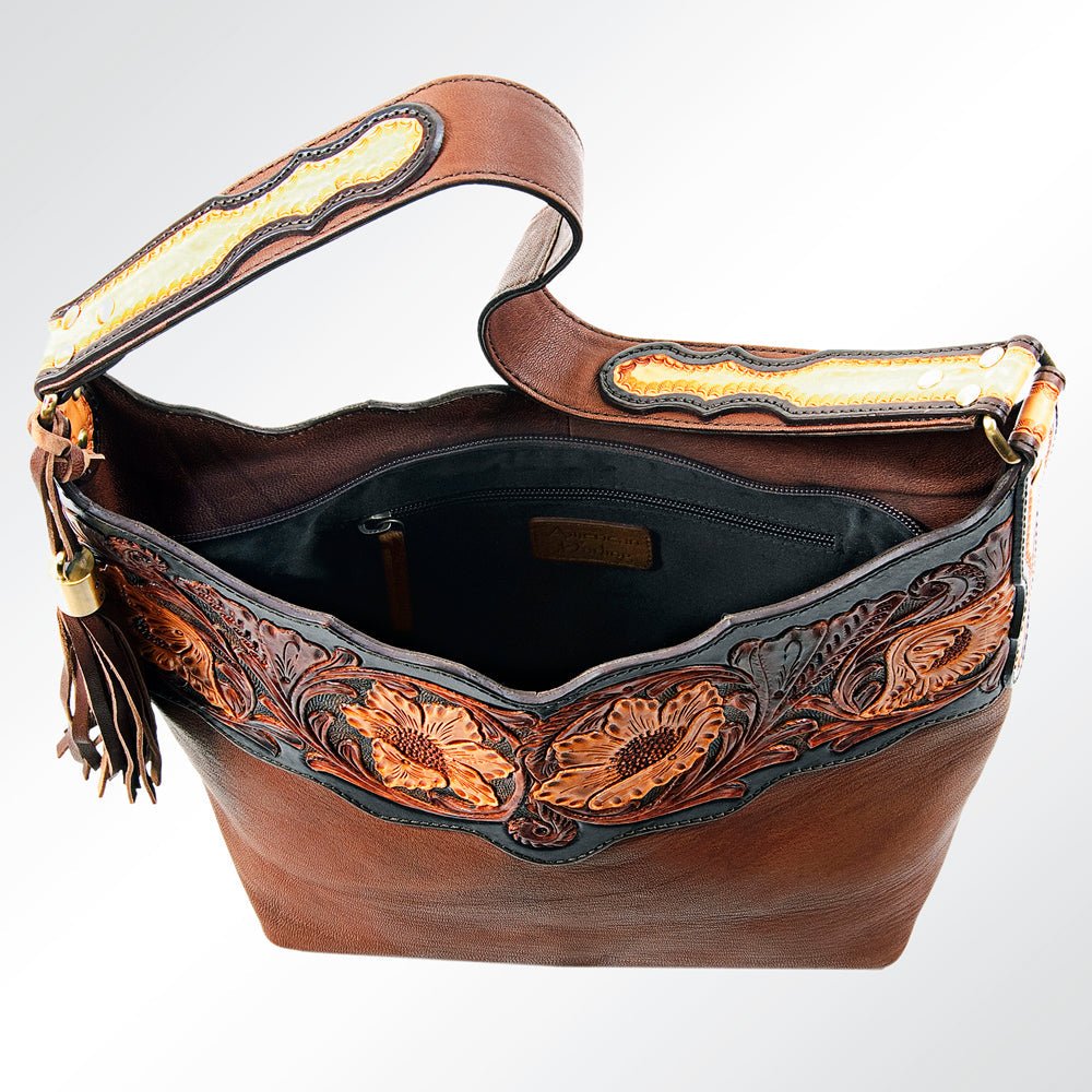 American Darling Hobo Hand Tooled Genuine Leather