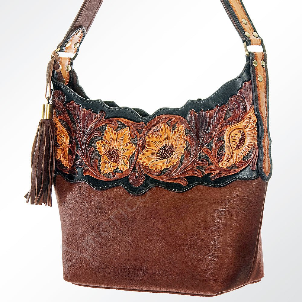 American Darling Hobo Hand Tooled Genuine Leather