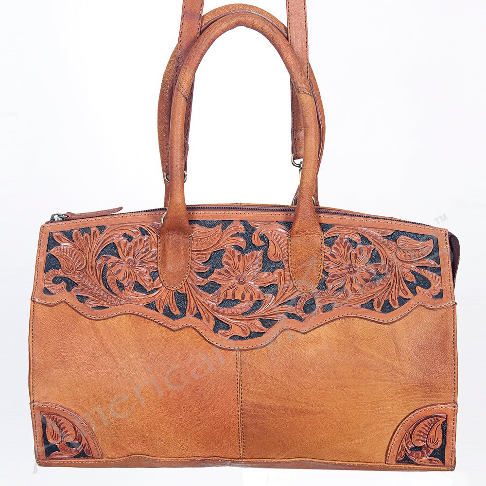 American Darling Duffel Hand Tooled Hair-On Genuine Leather
