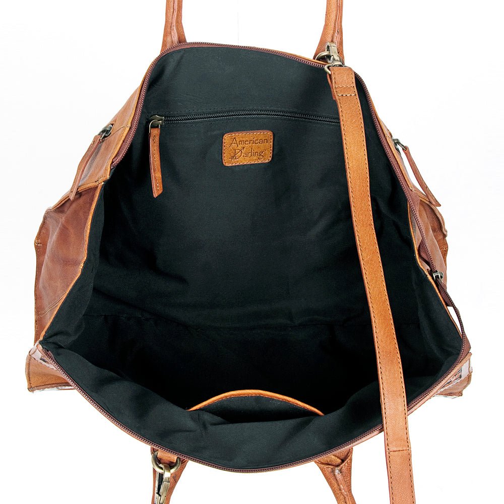 American Darling Duffel Hand Tooled Hair-On Genuine Leather