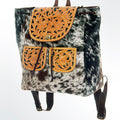 American Darling Backpack Hair-On Cowhide Genuine Vegetable Tanned Leather Drawstring Western Travel Bag 15in X 14in X 7in