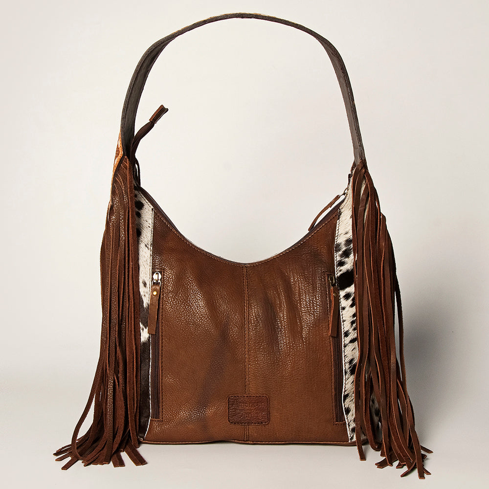 American Darling Western Hobo Bag - Hand Tooled Floral Leather & Fringes