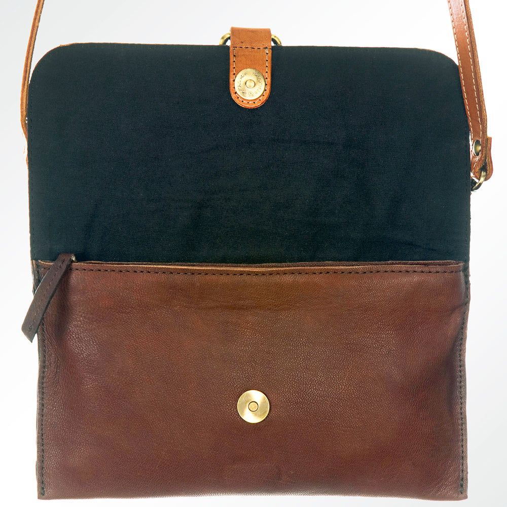 American Darling Hand-Tooled Genuine Leather Small Crossbody Bag