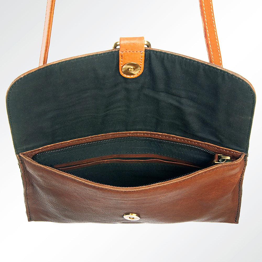 American Darling Hand-Tooled Genuine Leather Small Crossbody Bag