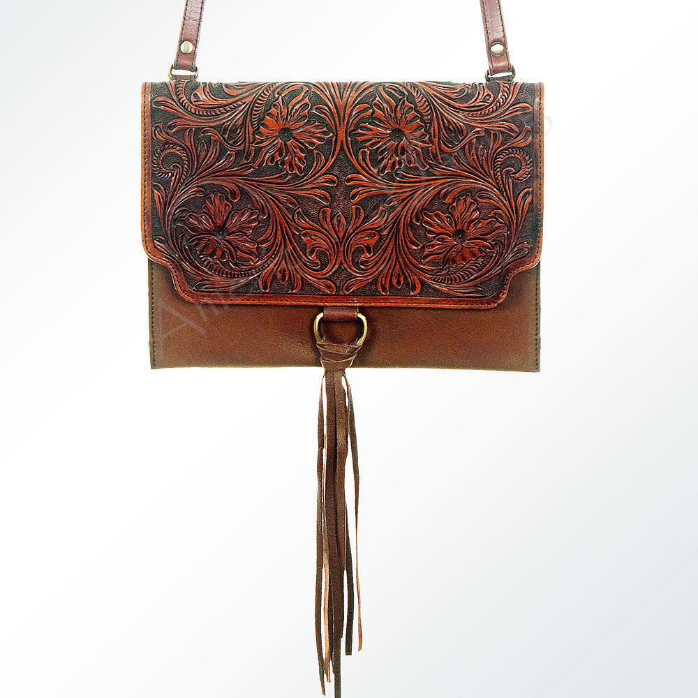 American Darling Hand-Tooled Genuine Leather Coin Purse