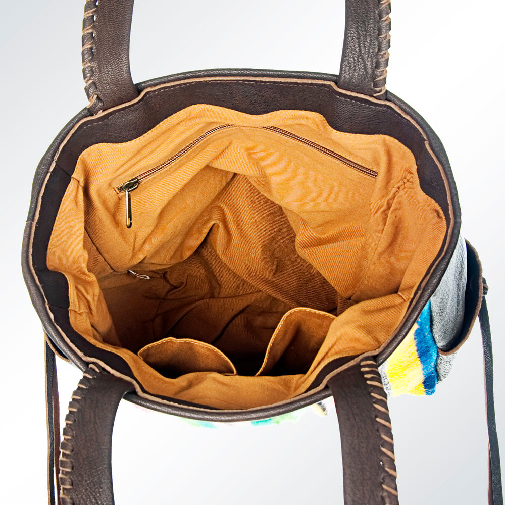 American Darling Saddle Blanket Leather Tote