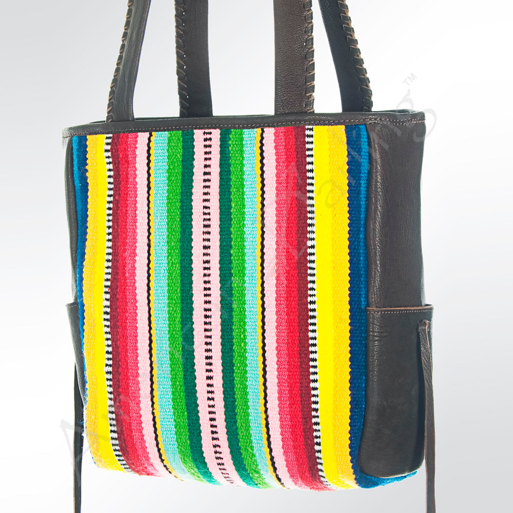 American Darling Saddle Blanket Leather Tote