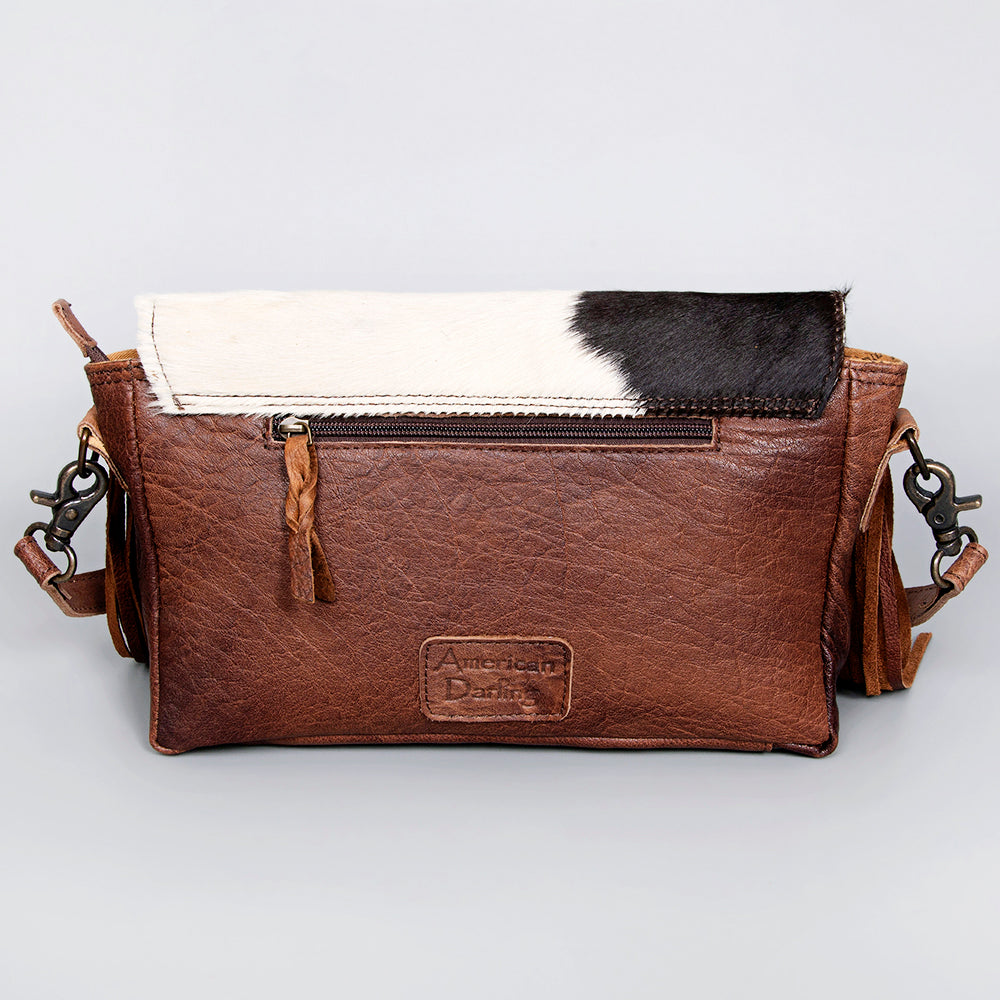 American Darling Hand-Tooled Hair-On Genuine Leather Clutch