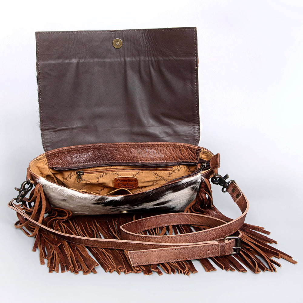 American Darling Hand-Tooled Hair-On Genuine Leather Clutch