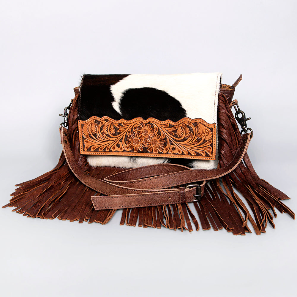 American Darling Hand-Tooled Hair-On Genuine Leather Clutch