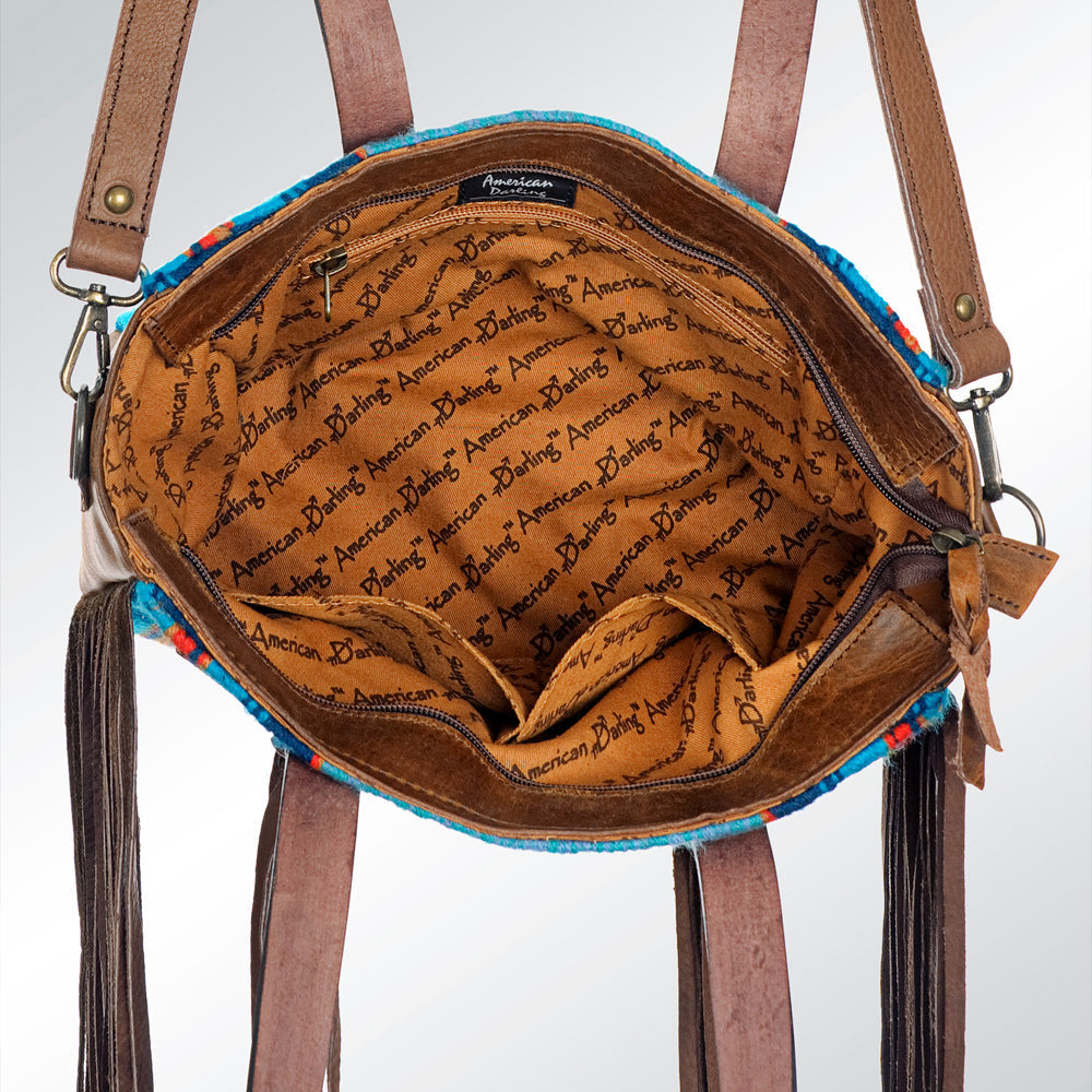 American Darling Hand-Tooled Saddle Blanket Leather Tote
