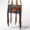 American Darling Hand-Tooled Saddle Blanket Leather Tote