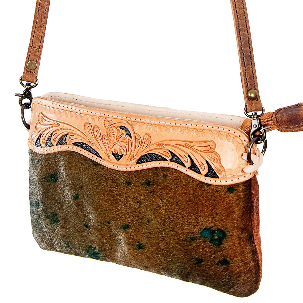 American Darling Small Crossbody Hand Tooled Hair-On Genuine Leather