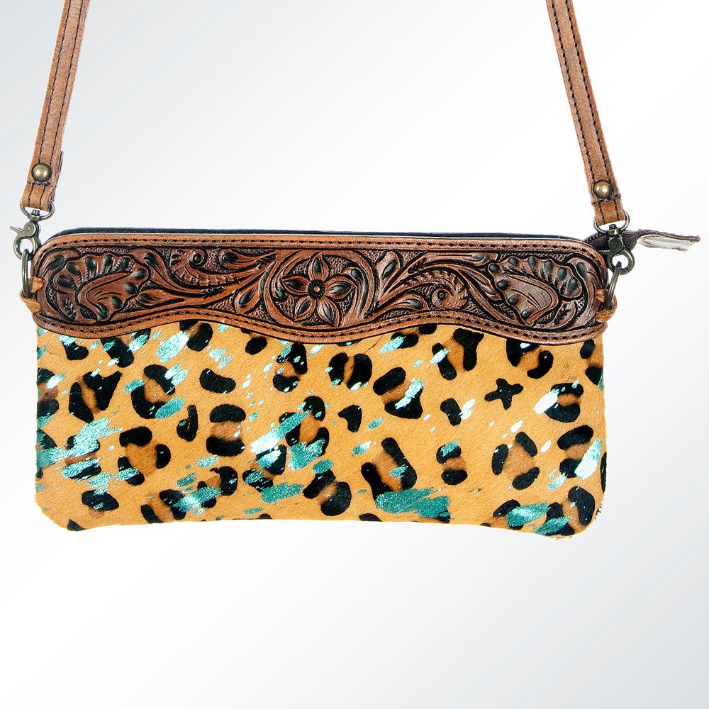 American Darling Small Crossbody Hand Tooled Hair-On Genuine Leather