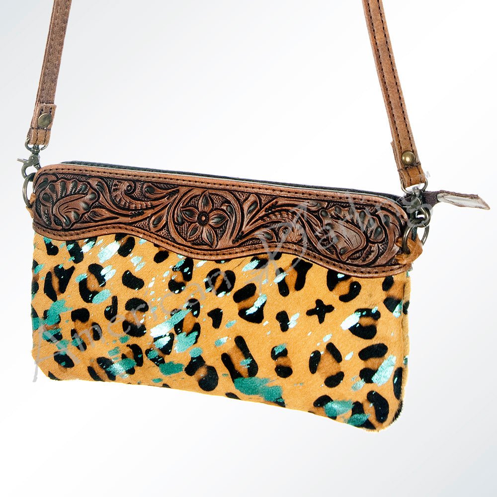 American Darling Small Crossbody Hand Tooled Hair-On Genuine Leather