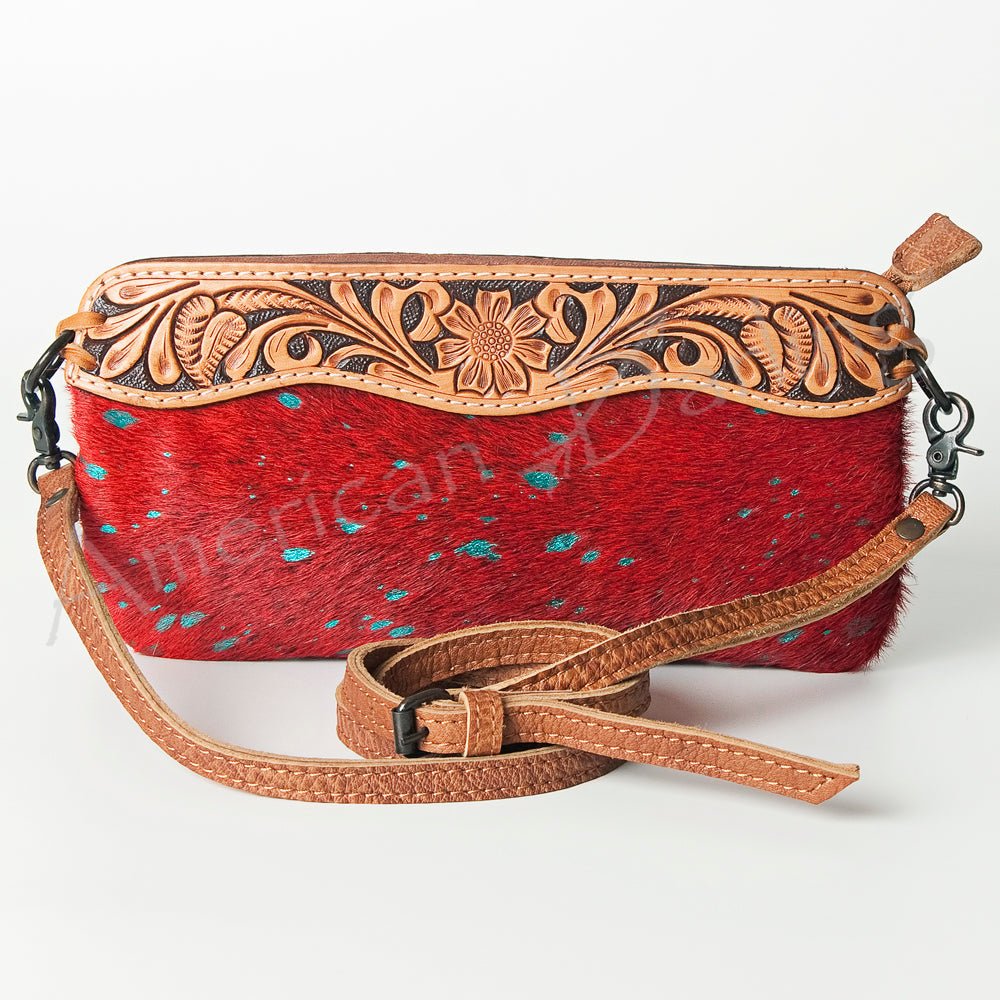 American Darling Small Crossbody Hand Tooled Hair-On Genuine Leather