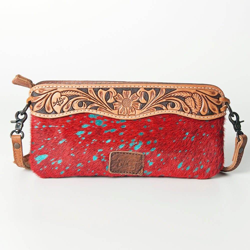 American Darling Small Crossbody Hand Tooled Hair-On Genuine Leather