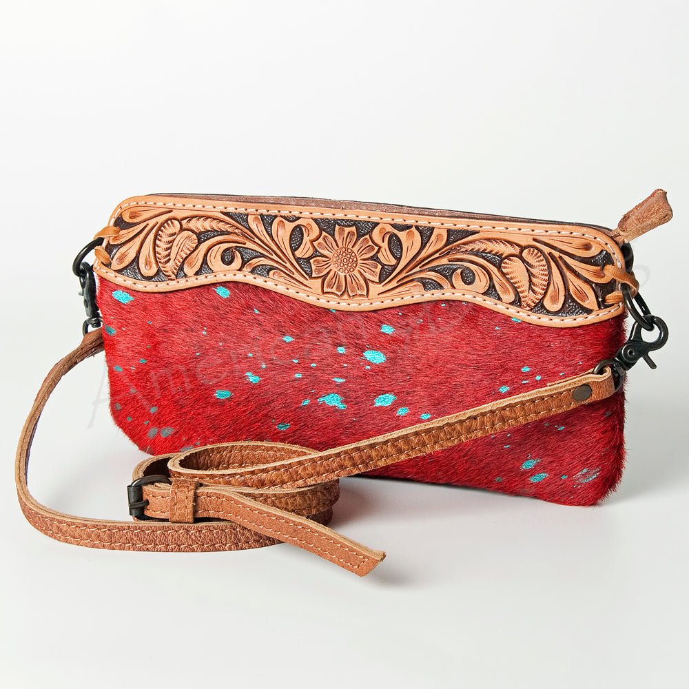 American Darling Small Crossbody Hand Tooled Hair-On Genuine Leather