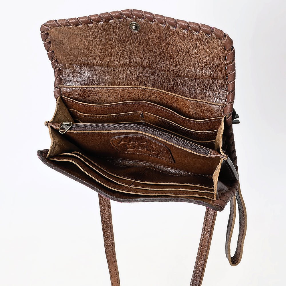 American Darling Hand-Tooled Genuine Leather Small Crossbody Bag