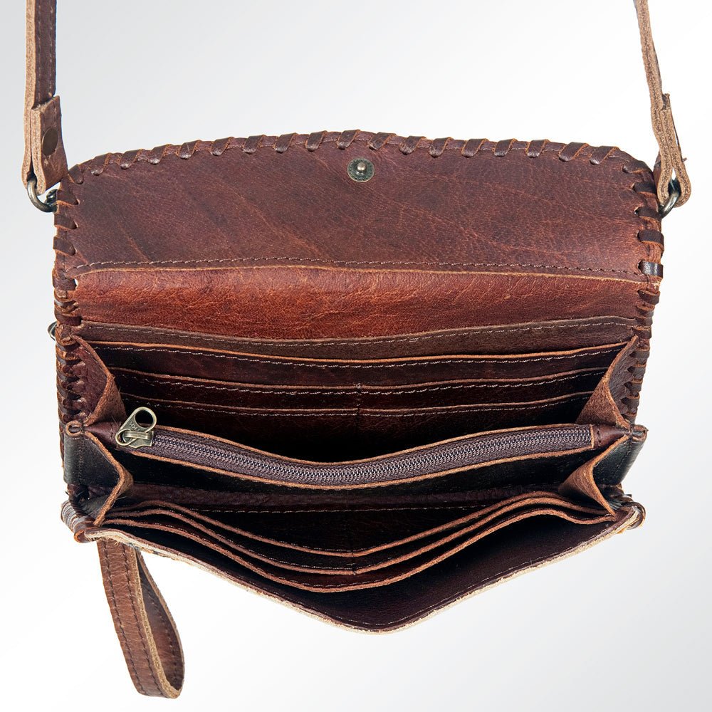American Darling Hand-Tooled Genuine Leather Small Crossbody Bag
