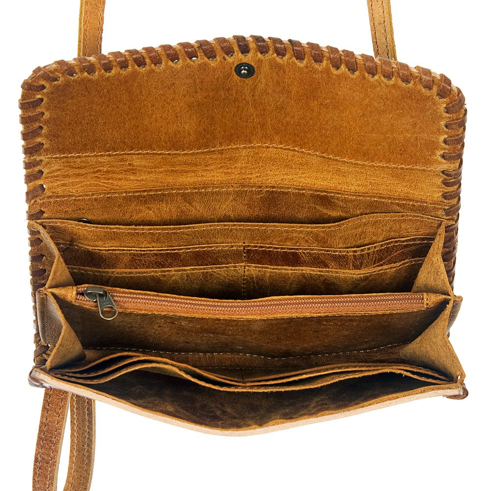 American Darling Hand-Tooled Genuine Leather Small Crossbody Bag