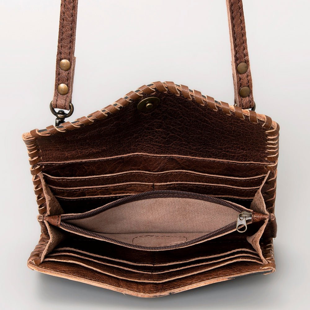 American Darling Hand-Tooled Genuine Leather Small Crossbody Bag