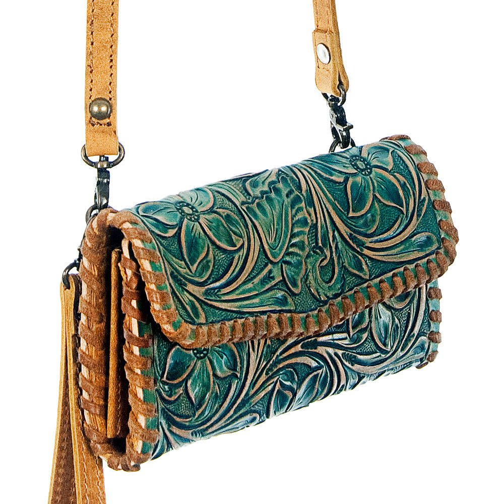 American Darling Hand-Tooled Genuine Leather Small Crossbody Bag
