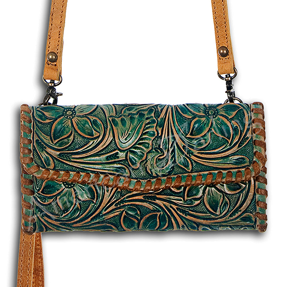 American Darling Small Cross body Bag Hair-On Cowhide Genuine Vegetable Tanned Leather Purse with Braided Trim & YKK Zipper