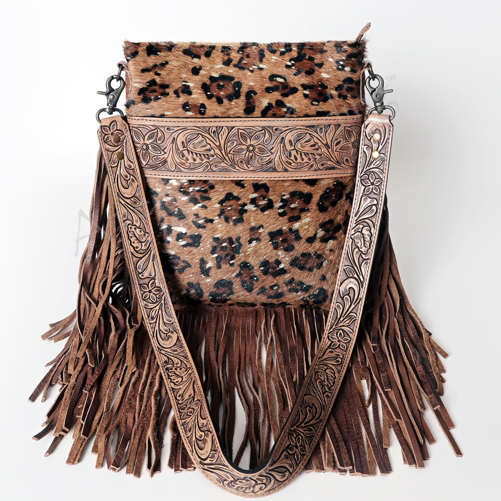 American Darling Messenger Hand Tooled Hair On Genuine Leather Western Women Bag Handbag Purse | Cute