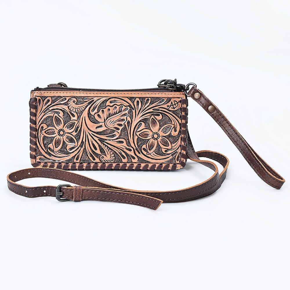 American Darling Wallet Bag Braided Hair-On Cowhide Leather Crossbody Purse Well-compartmentalized with YKK Zipper
