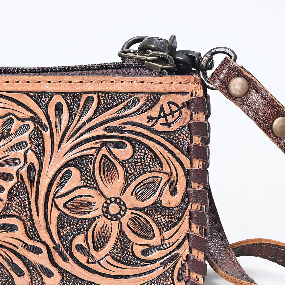 American Darling Wallet Bag Braided Hair-On Cowhide Leather Crossbody Purse Well-compartmentalized with YKK Zipper