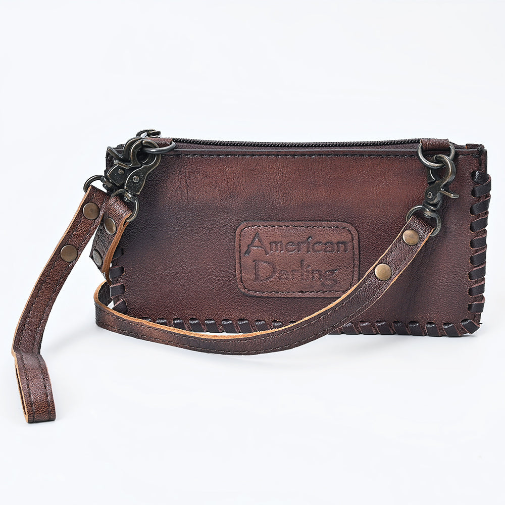 American Darling Wallet Bag Braided Hair-On Cowhide Leather Crossbody Purse Well-compartmentalized with YKK Zipper