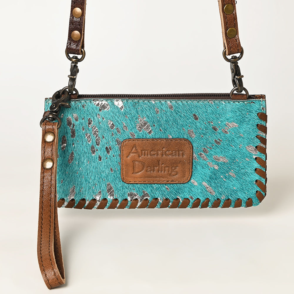 American Darling Wallet Bag Braided Hair-On Cowhide Leather Crossbody Purse Well-compartmentalized with YKK Zipper