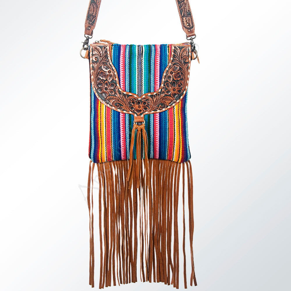 American Darling Crossbody Hand Tooled Hair-on Genuine Leather