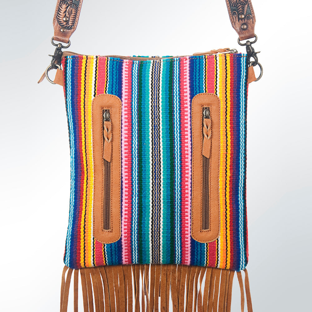 American Darling Crossbody Hand Tooled Hair-on Genuine Leather