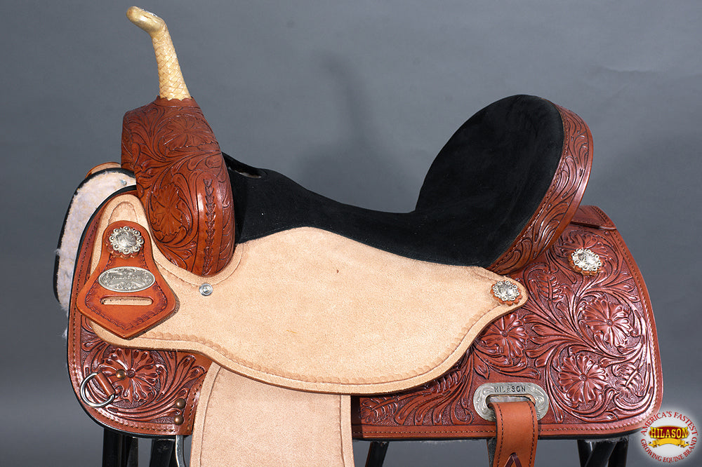 HILASON Western Horse Saddle In American Leather Flex Tree Barrel Trail | for Horses