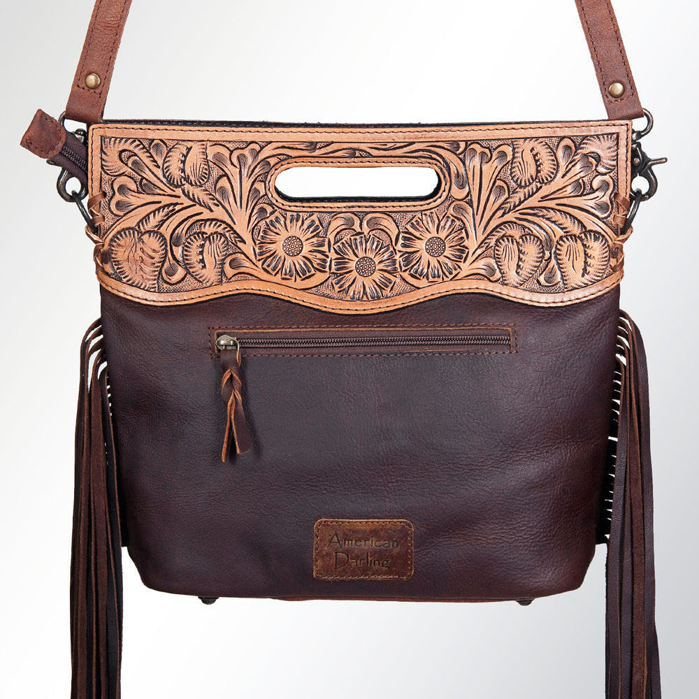American Darling Clutch Hand Tooled Saddle Blanket Fabric Genuine Leather Western Women Bag Handbag Purse | Purses for Cute