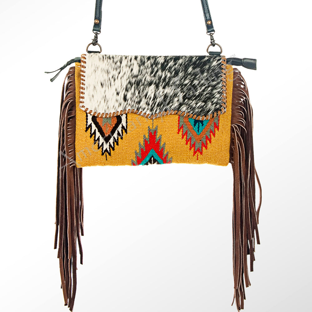 American Darling CrossBody Bag Saddle Blanket Fabric Genuine Leather Western Women Handbag Purse | for Cute Travel