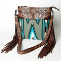 American Darling Hand-Tooled Saddle Blanket Leather Crossbody Bag