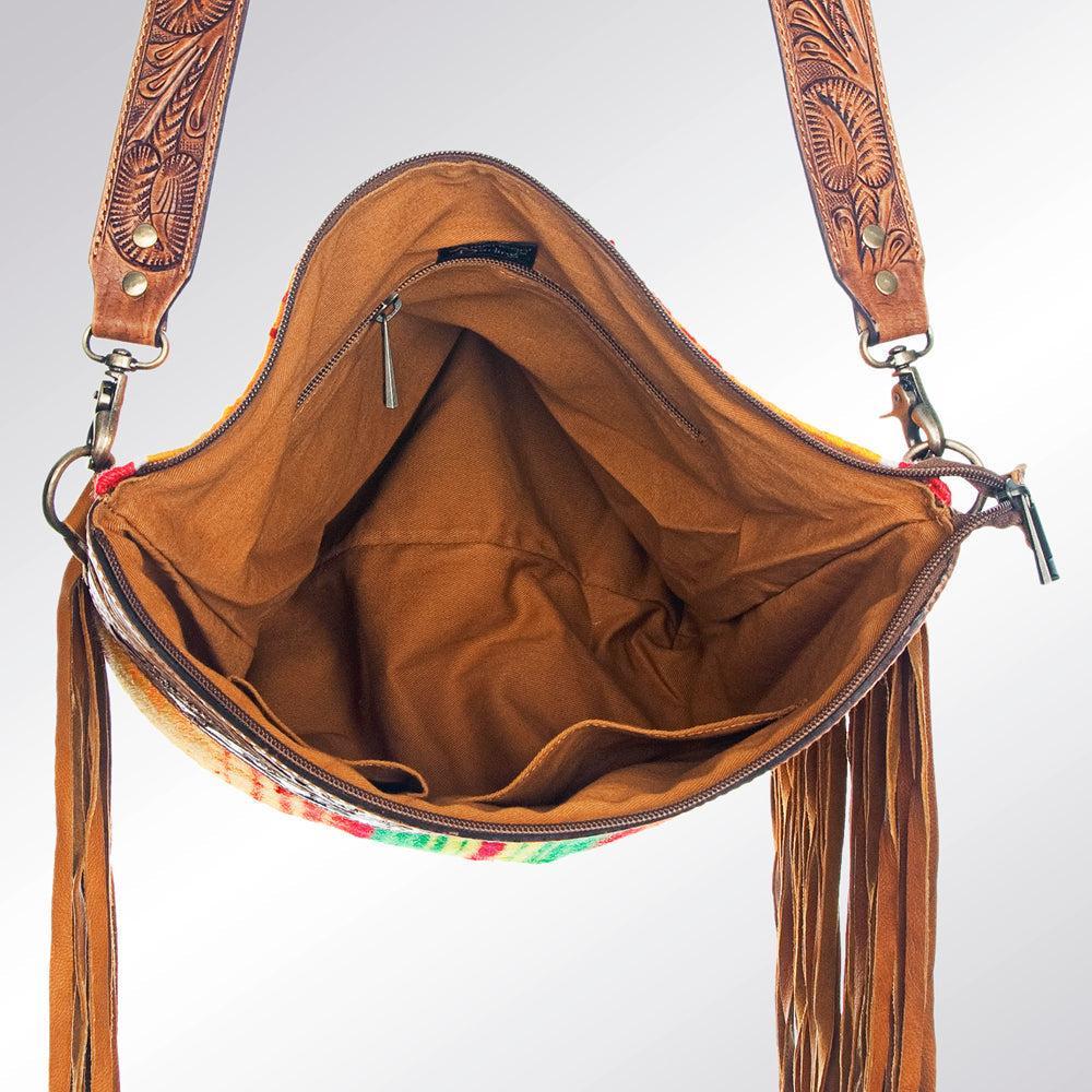 American Darling Hand-Tooled Saddle Blanket Leather Crossbody Bag