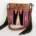 American Darling Hand-Tooled Saddle Blanket Leather Crossbody Bag