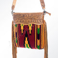 American Darling Hand-Tooled Saddle Blanket Leather Crossbody Bag