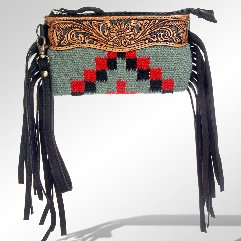 American Darling Hand-Tooled Saddle Blanket Genuine Leather Wallet