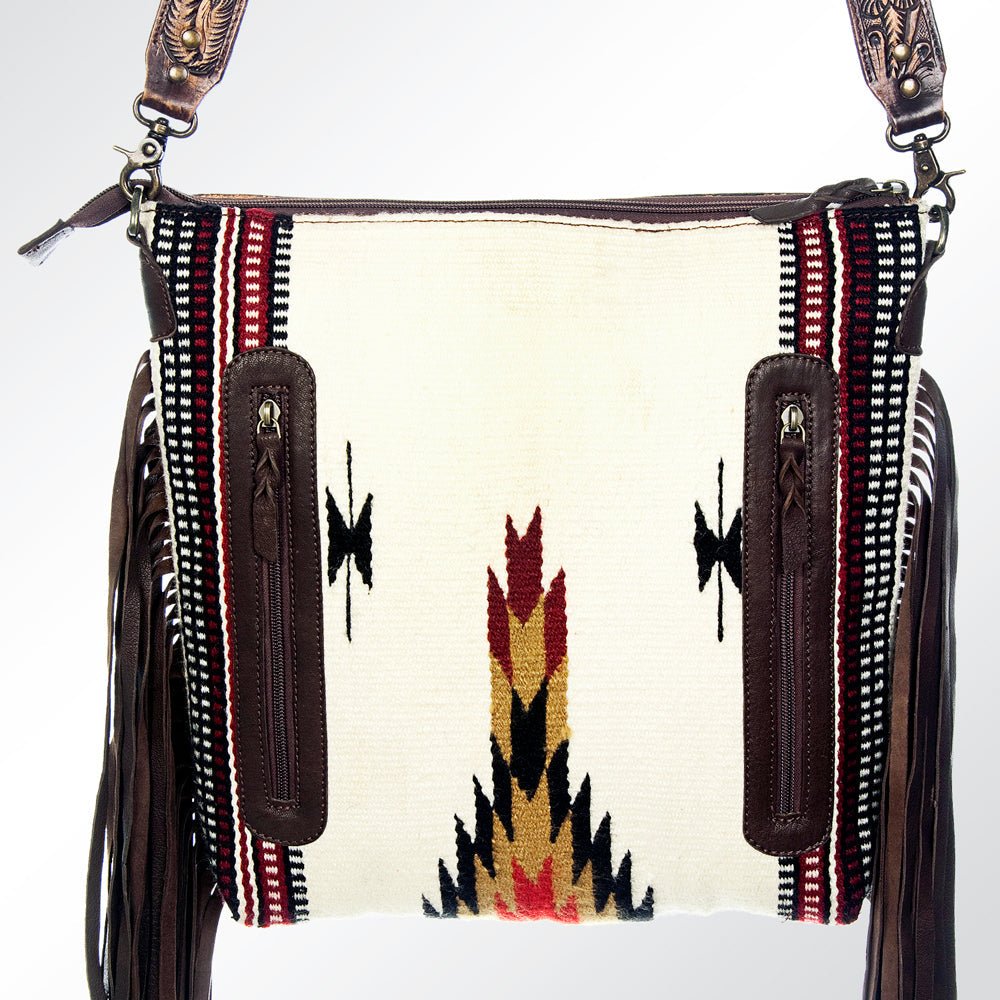 American Darling Signature Crossbody Hand Tooled Saddle Blanket Genuine Leather