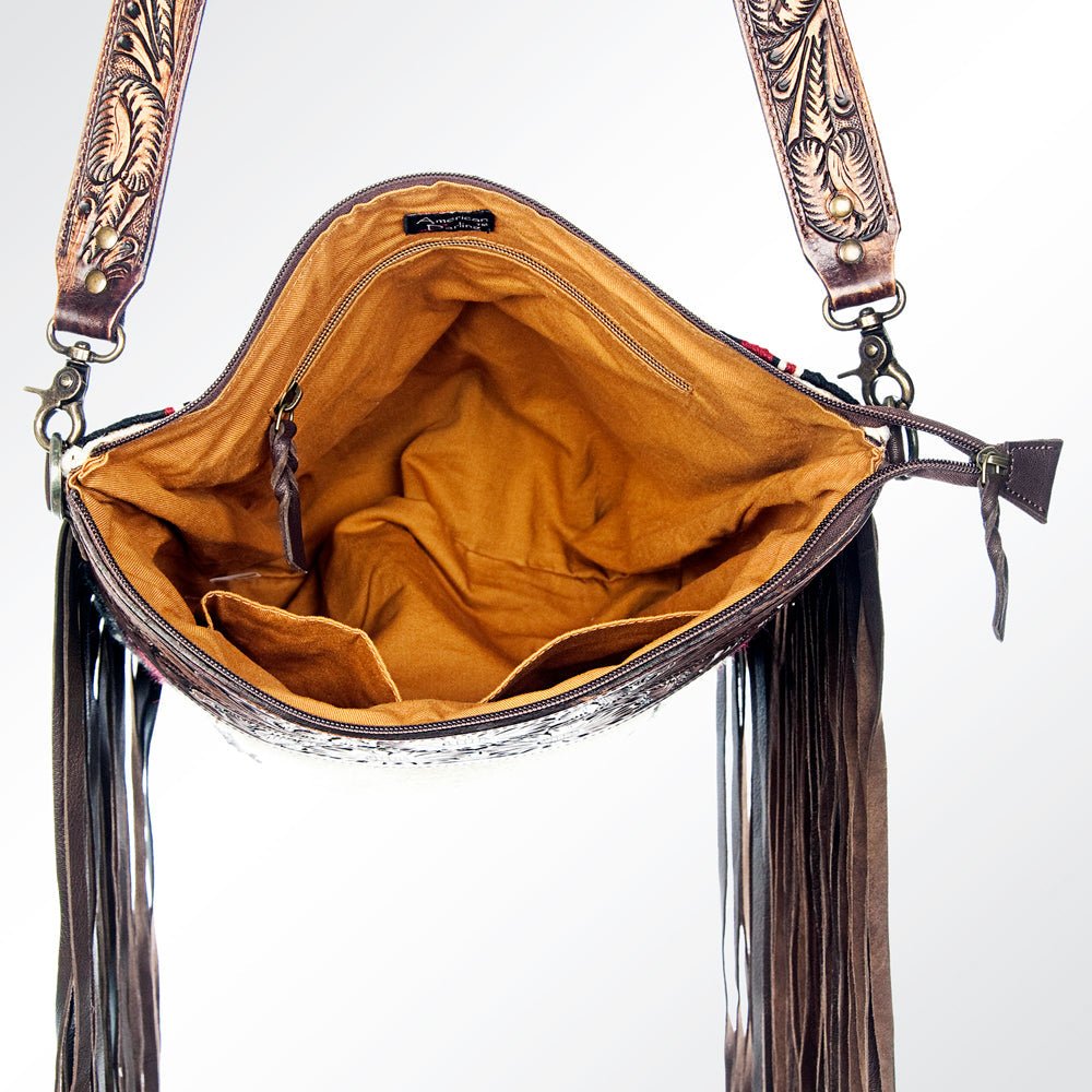 American Darling Signature Crossbody Hand Tooled Saddle Blanket Genuine Leather