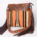 American Darling Hand-Tooled Saddle Blanket Leather Crossbody Bag
