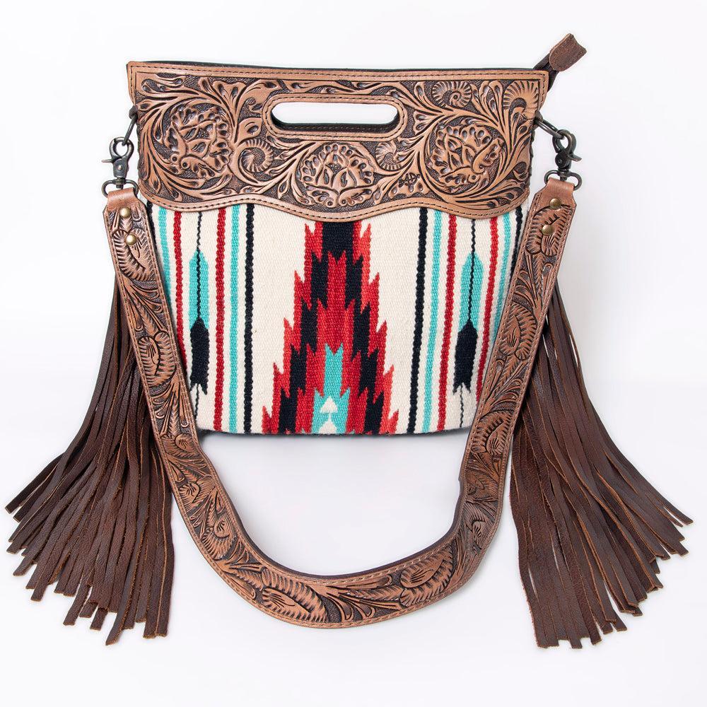 American Darling Hand-Tooled Saddle Blanket Leather Clutch